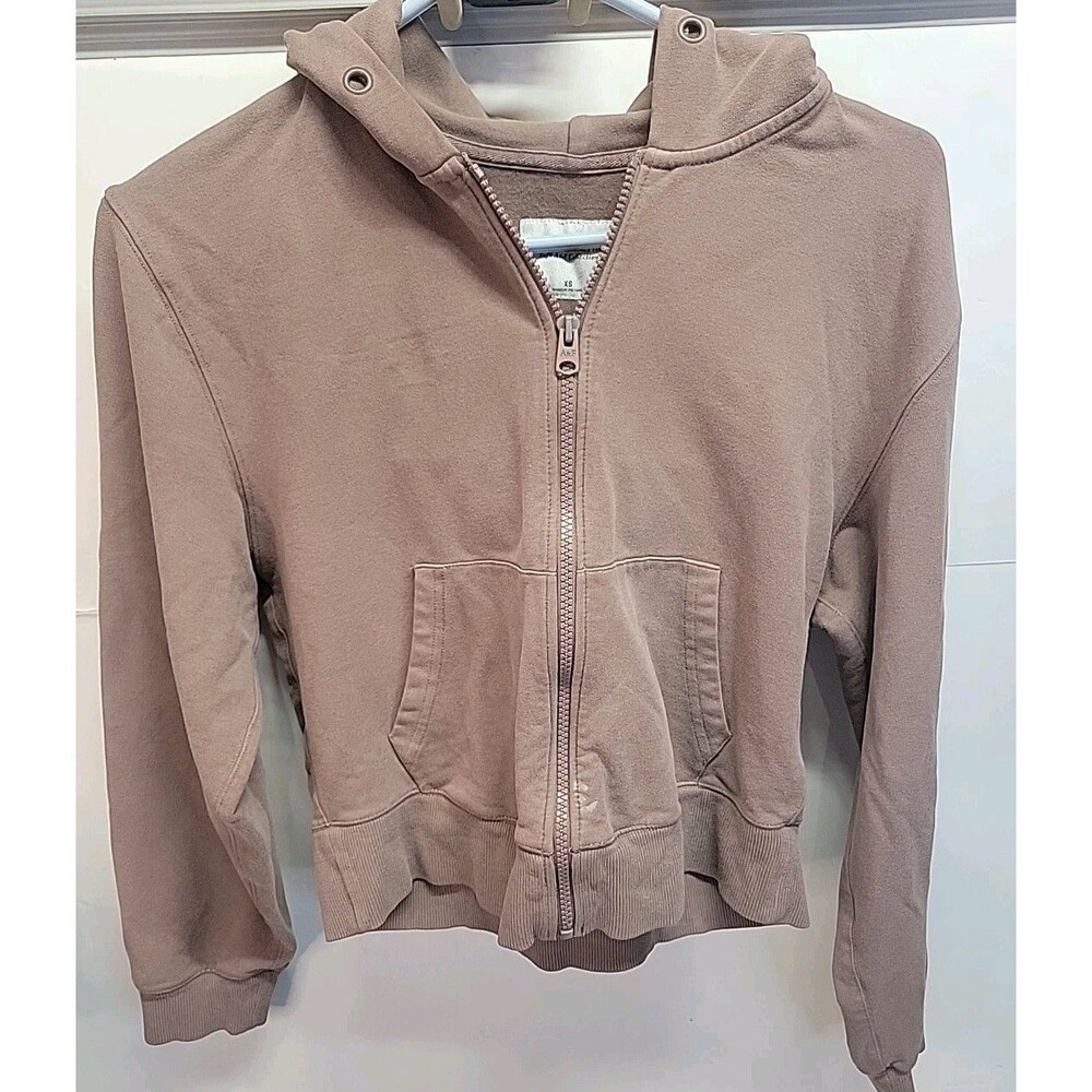 Abercrombie & Fitch hoodie full zip womens Xs brown cropped
